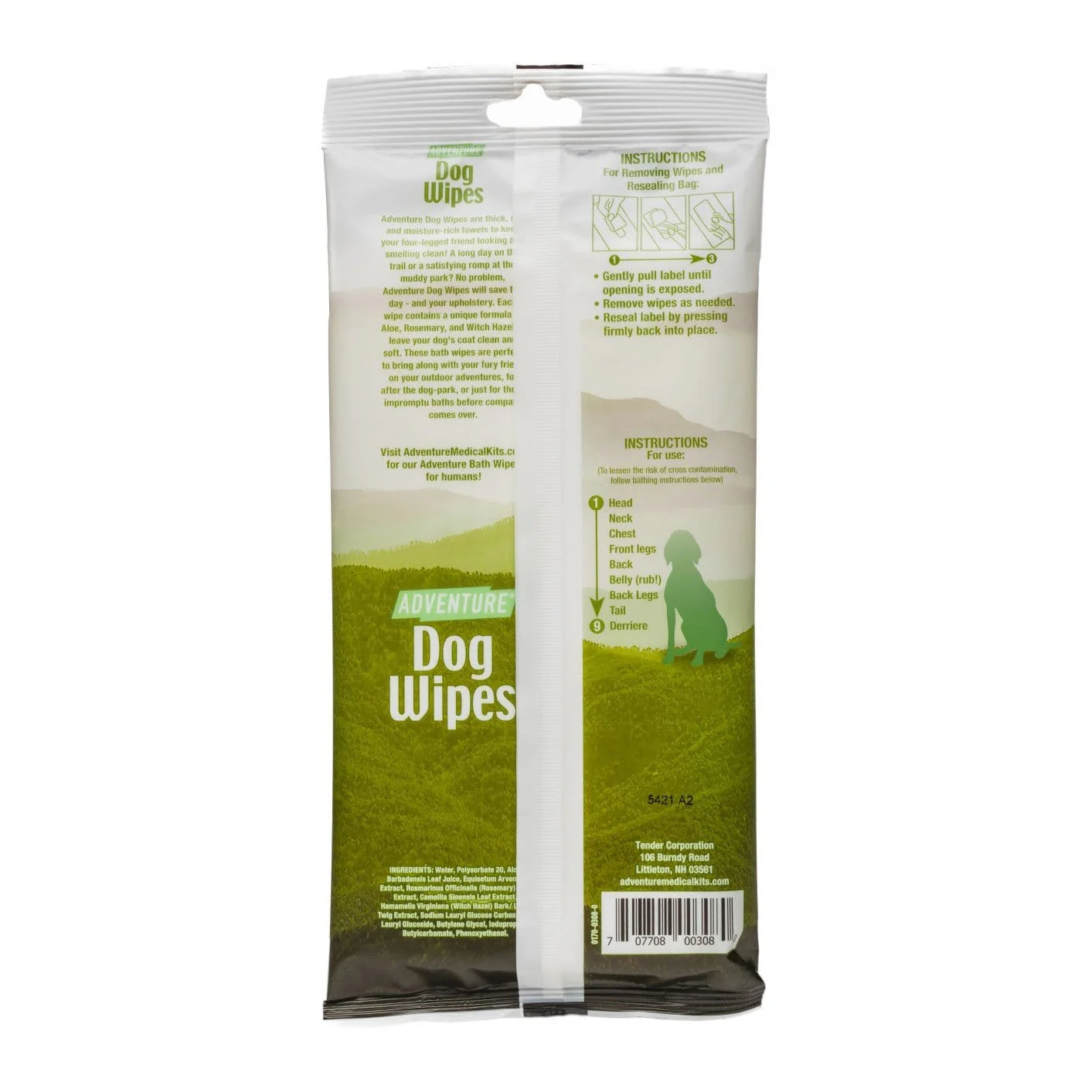 Adventure Medical Kit Adventure Dog Wipes, 8"x8",  Pkg./8 - Image 3
