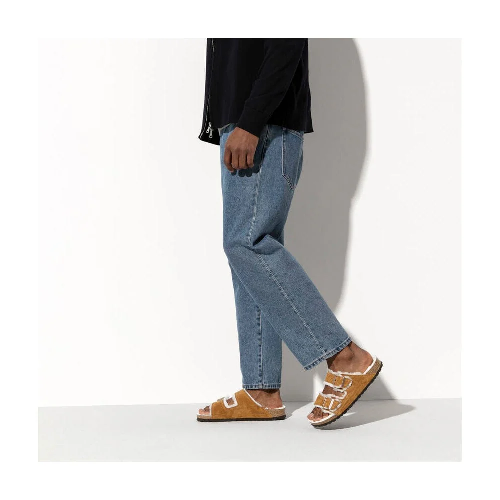 Birkenstock Arizona Shearling Suede Leather Sandals - Image 3