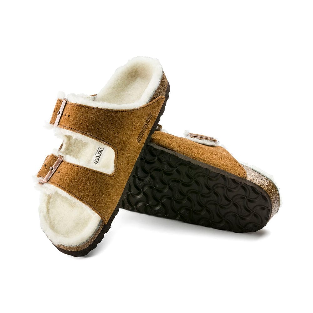 Birkenstock Arizona Shearling Suede Leather Sandals - Image 4