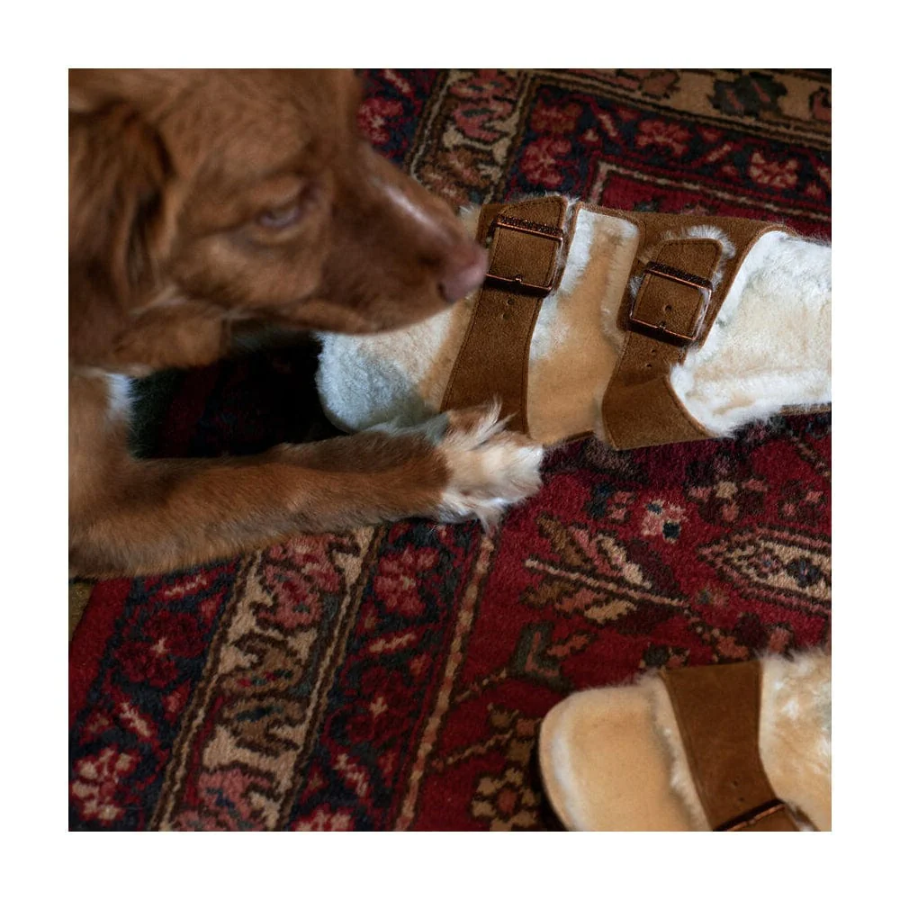 Birkenstock Arizona Shearling Suede Leather Sandals - Image 9