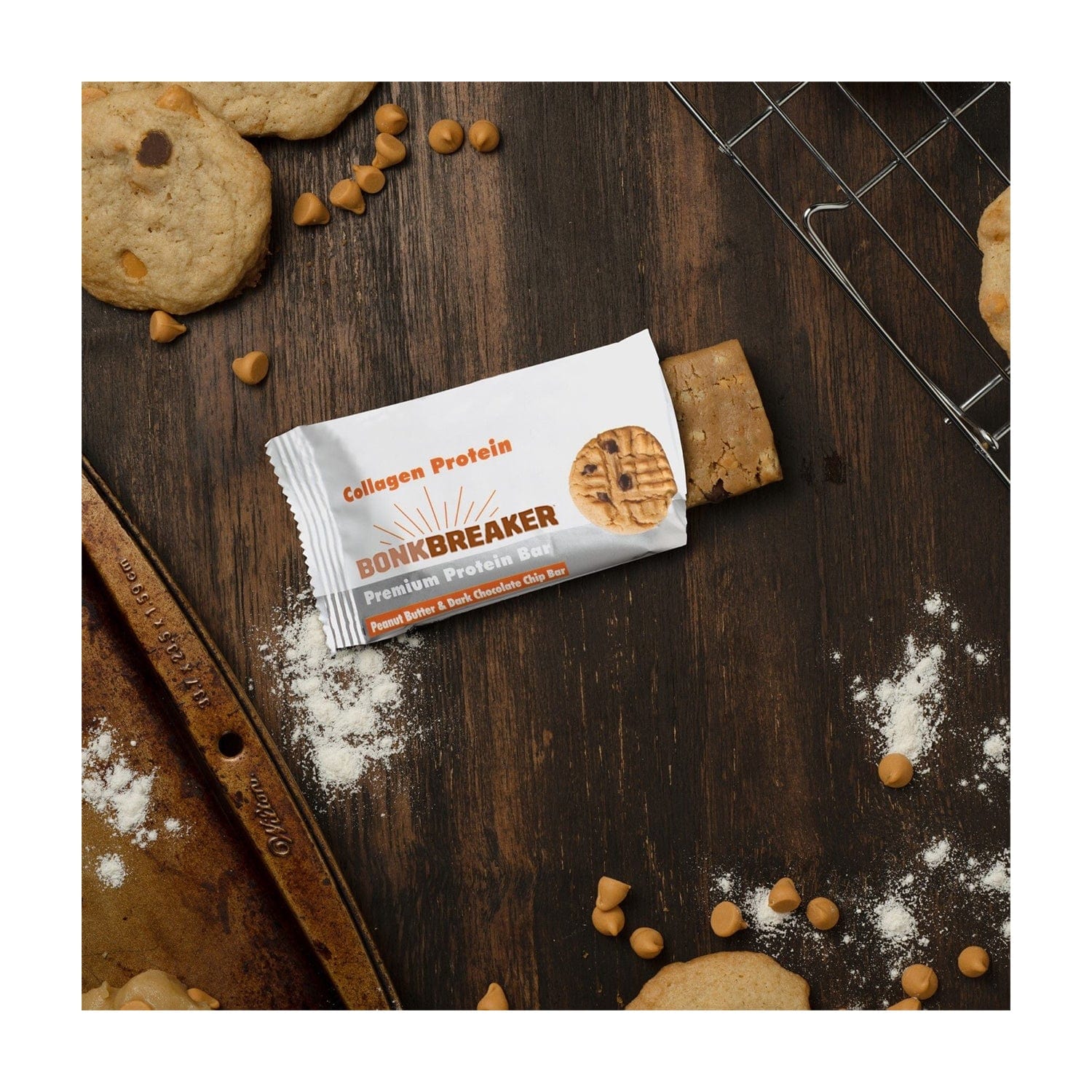 BonkBreaker Peanut Butter & Dark Chocolate Chip Collagen Protein Bar - Image 3