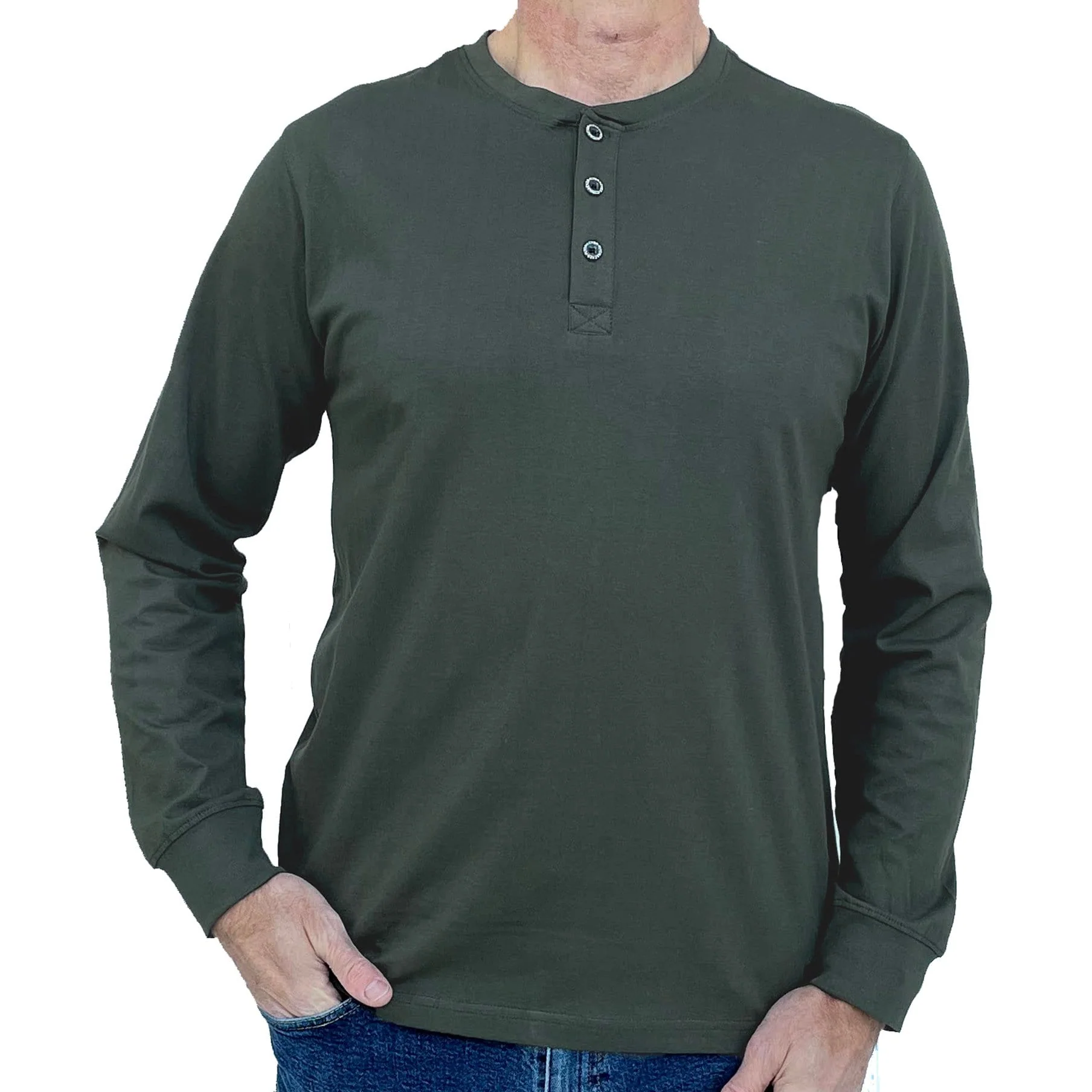 Flyshacker Mens Salt River Long Sleeve Henley- 6 oz. - Image 2