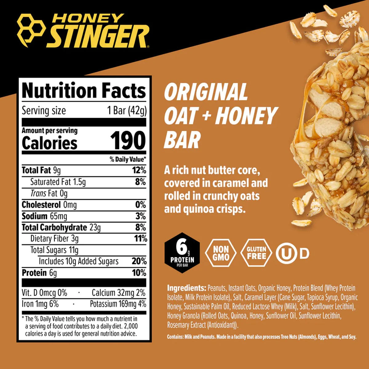 Honey Stinger Honey + Oats Original Bar - Image 2
