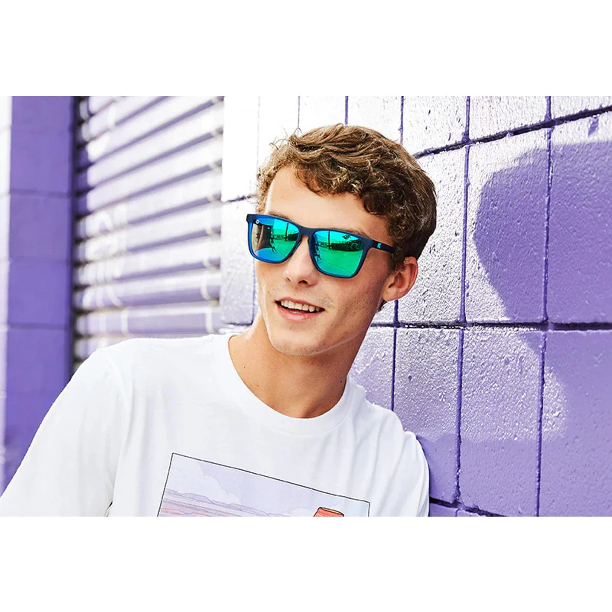 Knockaround Fast Lanes Sport Sunglasses - Rubberized Navy / Mint - Image 6