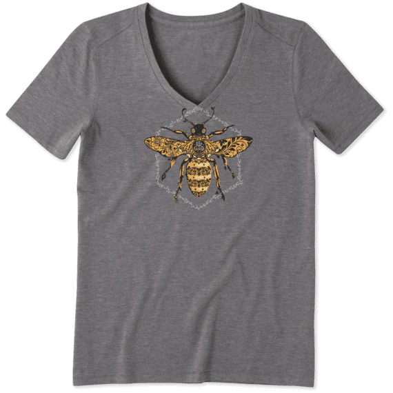 Life is good Cool Vee Primal Bee Short Sleeve Shirt - Women's