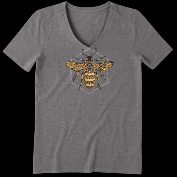 Life is good Cool Vee Primal Bee Short Sleeve Shirt - Women's - Image 2