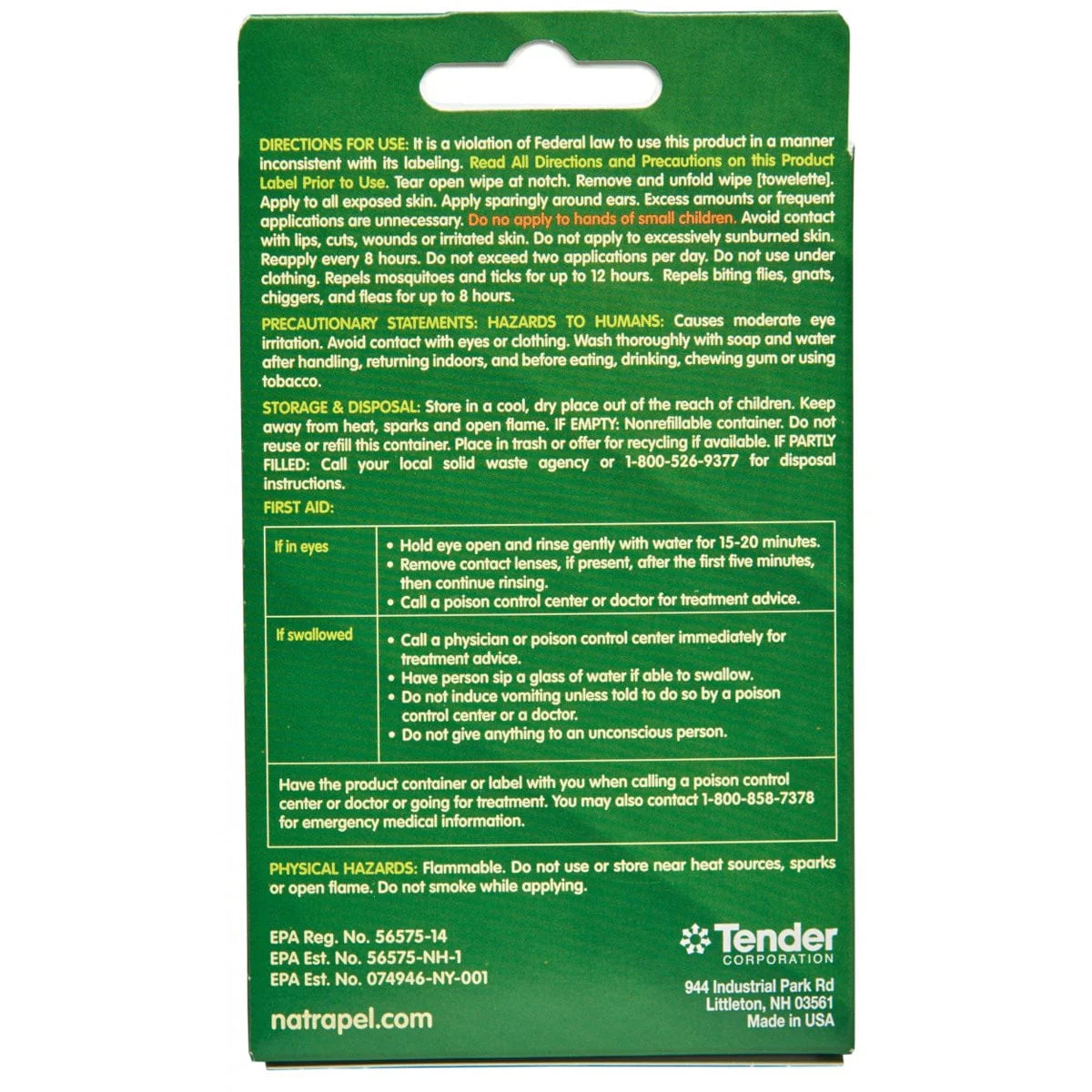 Natrapel 12-hour Repellent Wipes - Image 2