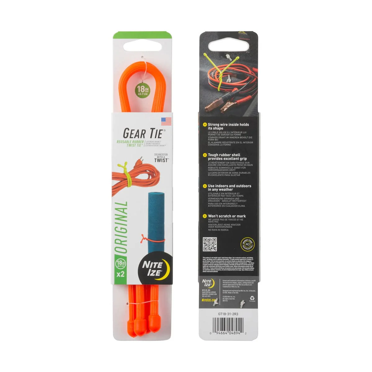 Nite Ize Gear Tie Reusable Rubber Twist Tie 18 in. - 2 Pack - Image 3