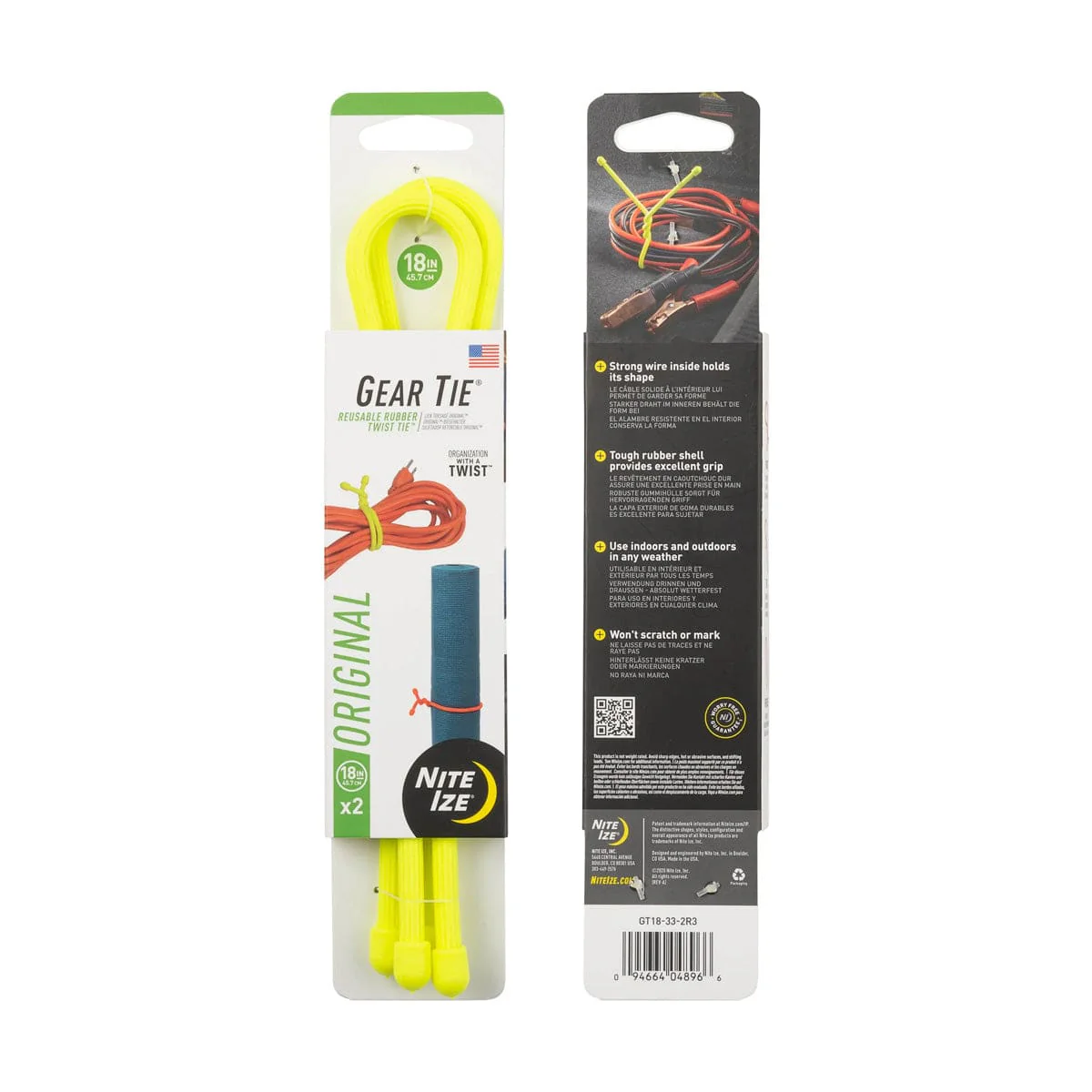 Nite Ize Gear Tie Reusable Rubber Twist Tie 18 in. - 2 Pack - Image 4