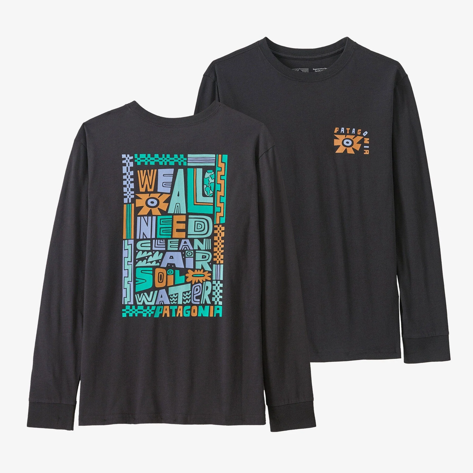 Patagonia Kid's Long Sleeve Regenerative Organic Certified Cotton Graphic T-Shirt - Image 2