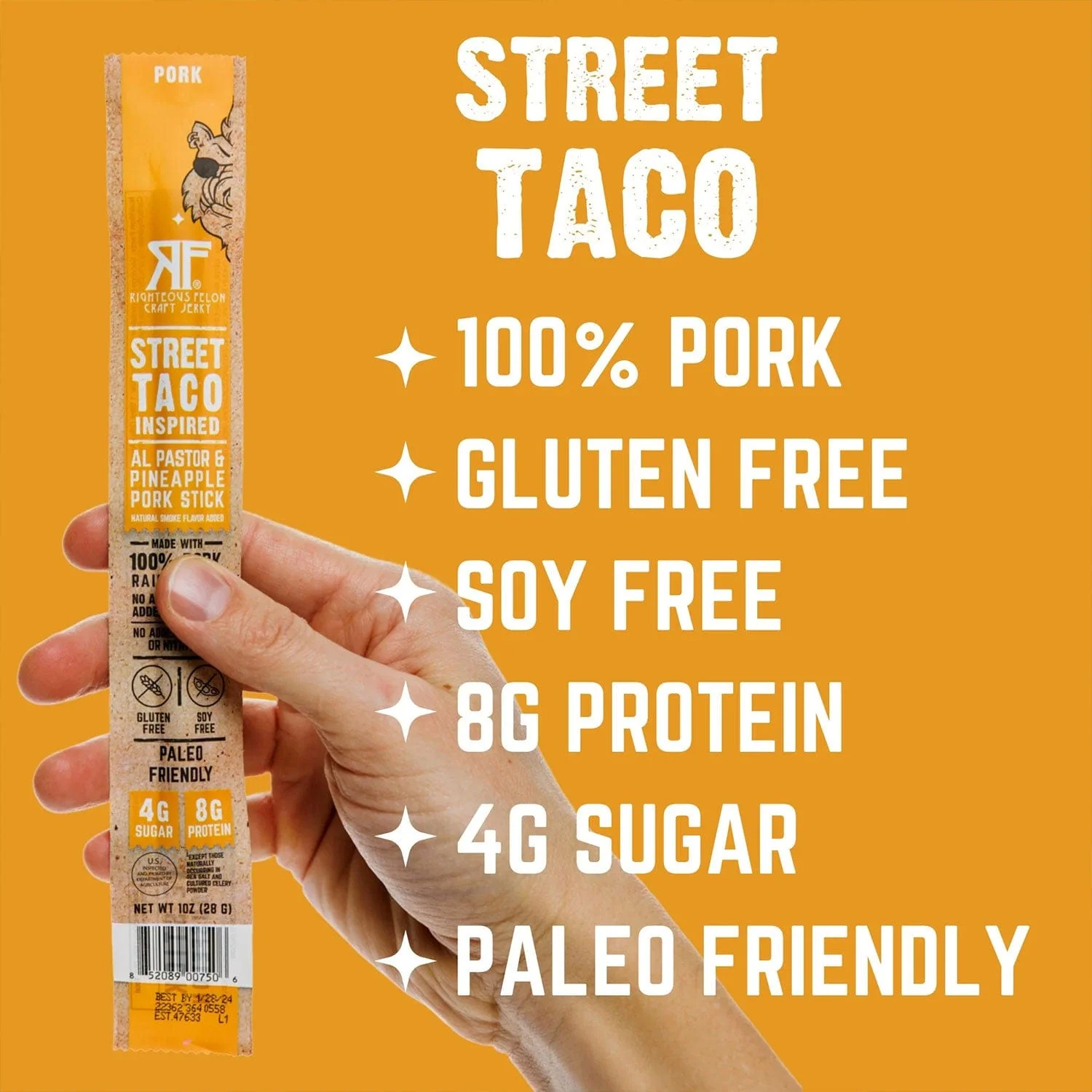 Righteous Felon Craft Jerky Street Taco Pork Stick - Image 2