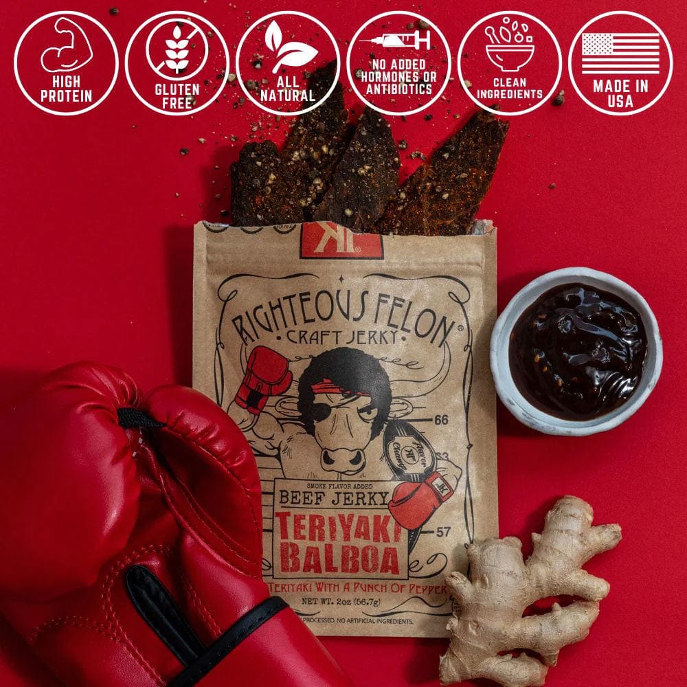 Righteous Felon Craft Teriyaki Balboa Beef Jerky - Image 3
