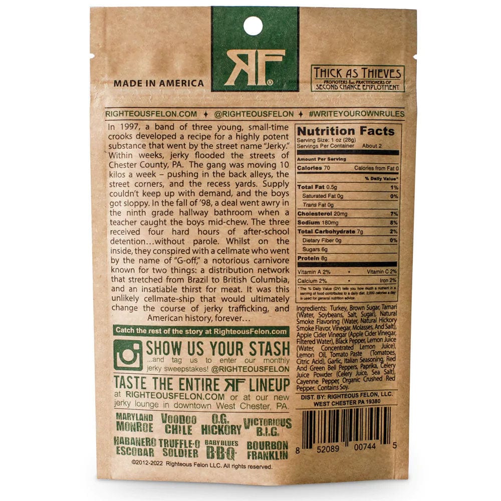 Righteous Felon Fowl Capone Turkey Jerky 2oz - Image 2